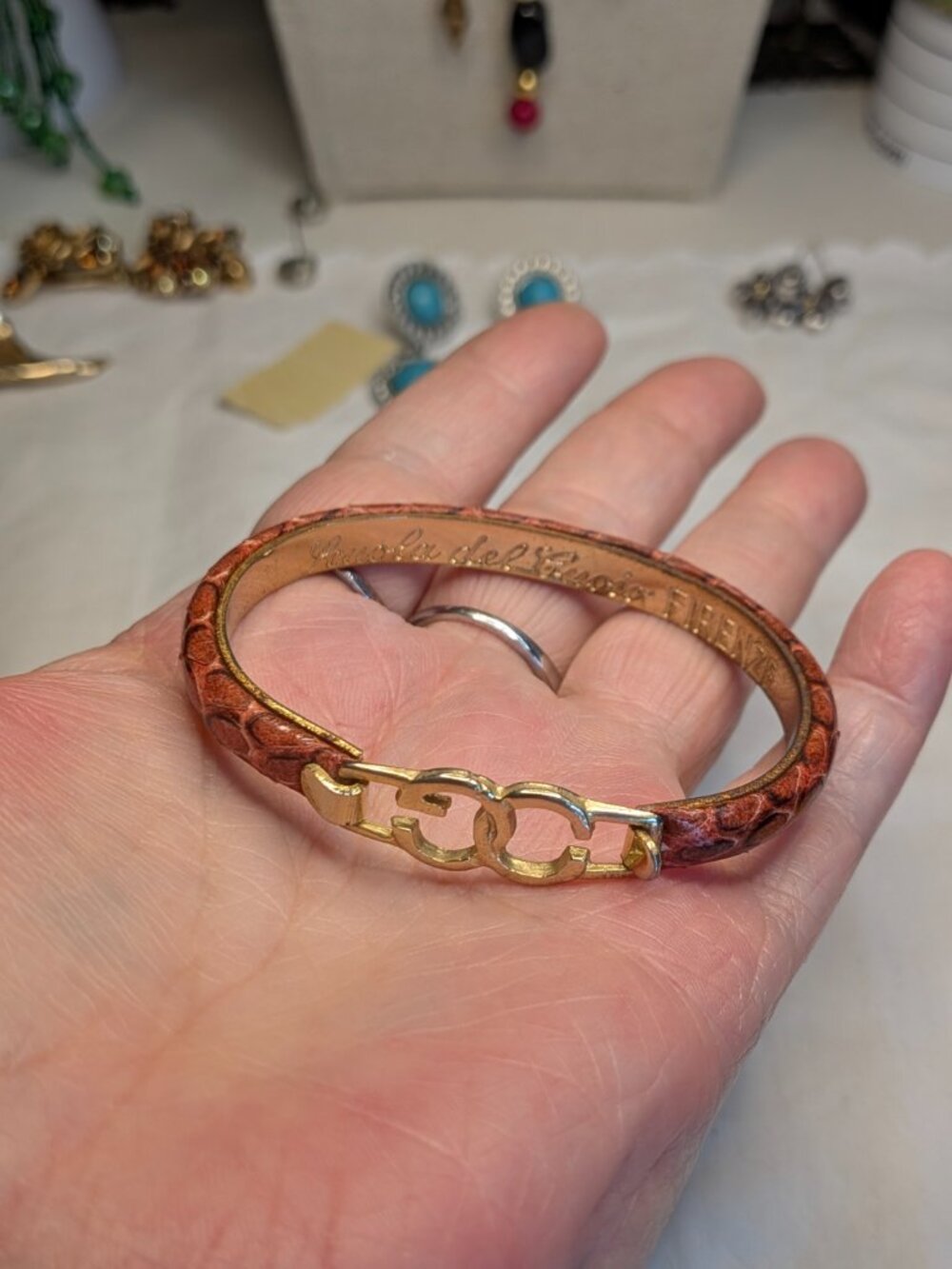 Scuola del Cuoio Firenze Snakeskin Bracelet Italy 6.5"